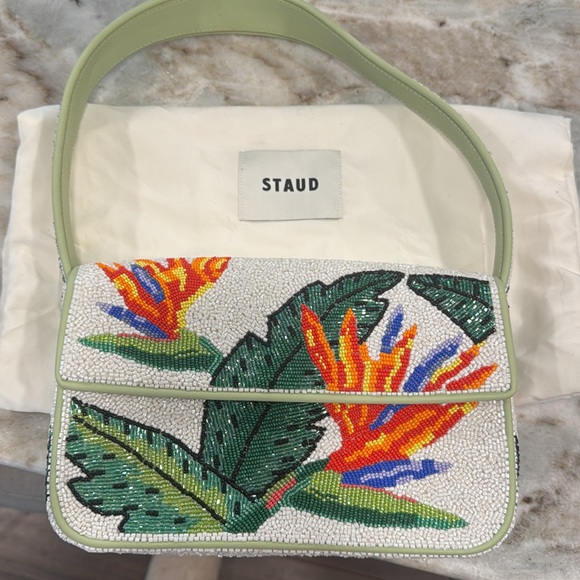 STAUD TOMMY BEADED BAG BIRDS OF PARADISE - Picture 2 of 5